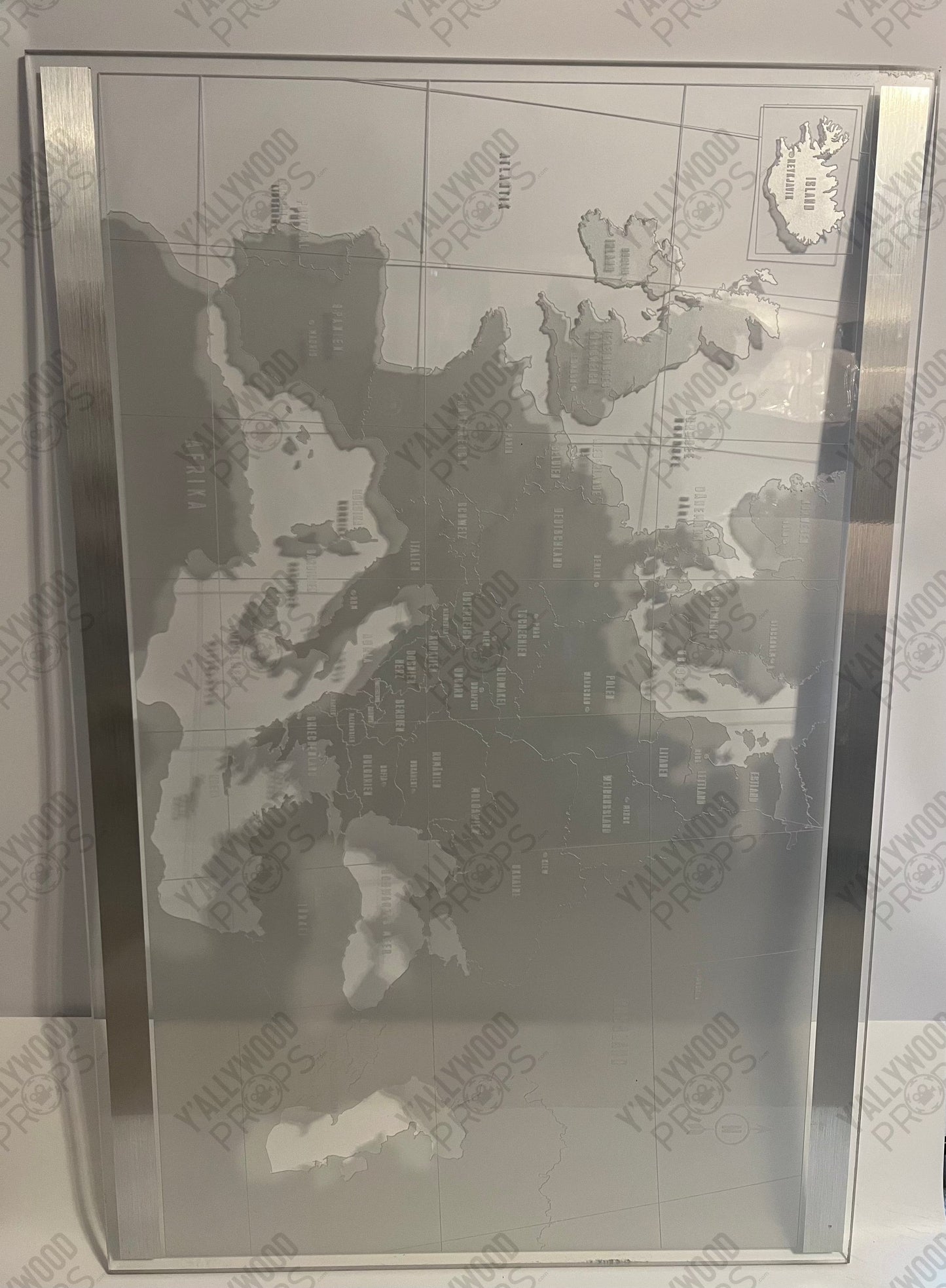 Acrylic World Map from Captain America: Civil War Movie Prop Y'allywood Props