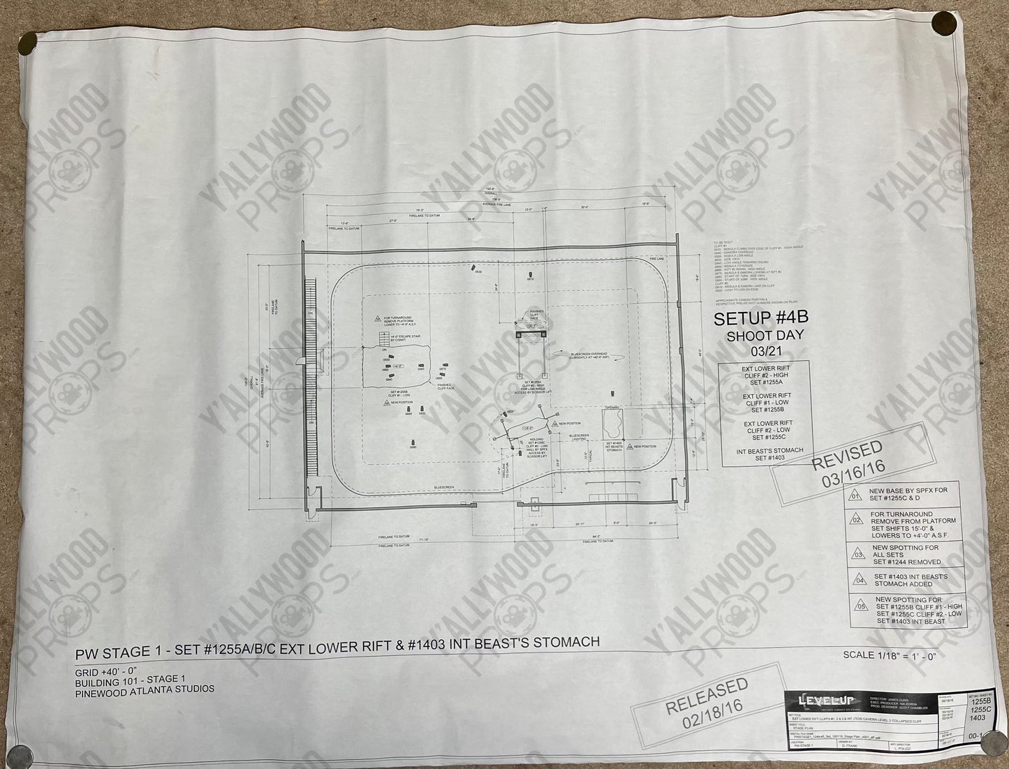 Set Blueprints Guardian’s of the Galaxy Vol. 2 Movie Prop Y'allywood Props