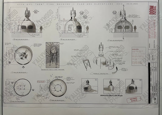 Time Machine Blueprints S4 Doom Patrol Wardrobe Y'allywood Props Plan & Elevations