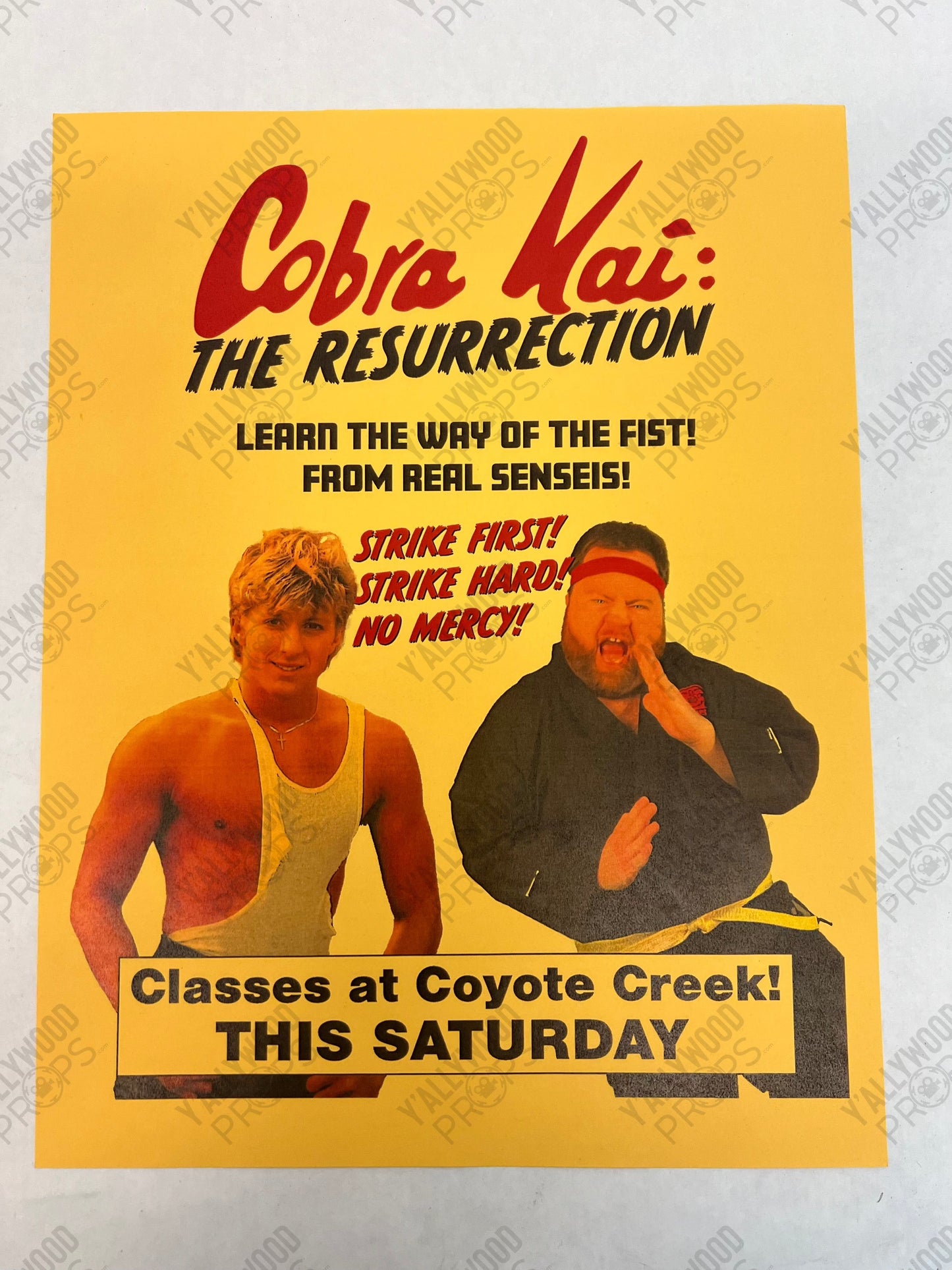 Stingray's Cobra Kai Flyer S6E1 Cobra Kai Movie Prop Y'allywood Props Orange Backup Flyer