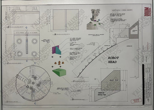 Time Machine Blueprints S4 Doom Patrol Wardrobe Y'allywood Props Bracket Detail