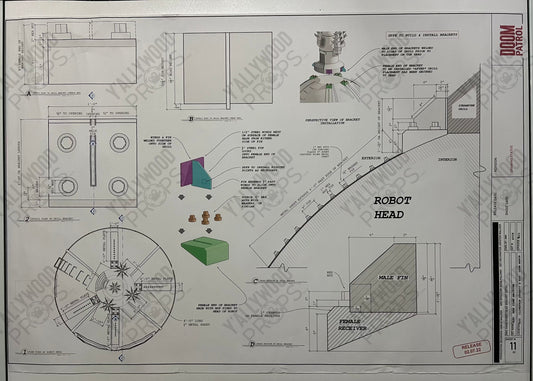 Time Machine Blueprints S4 Doom Patrol Wardrobe Y'allywood Props Bracket Detail