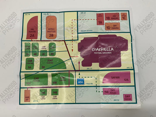 Coachella Map The Idea of You (2024) Movie Prop Y'allywood Props