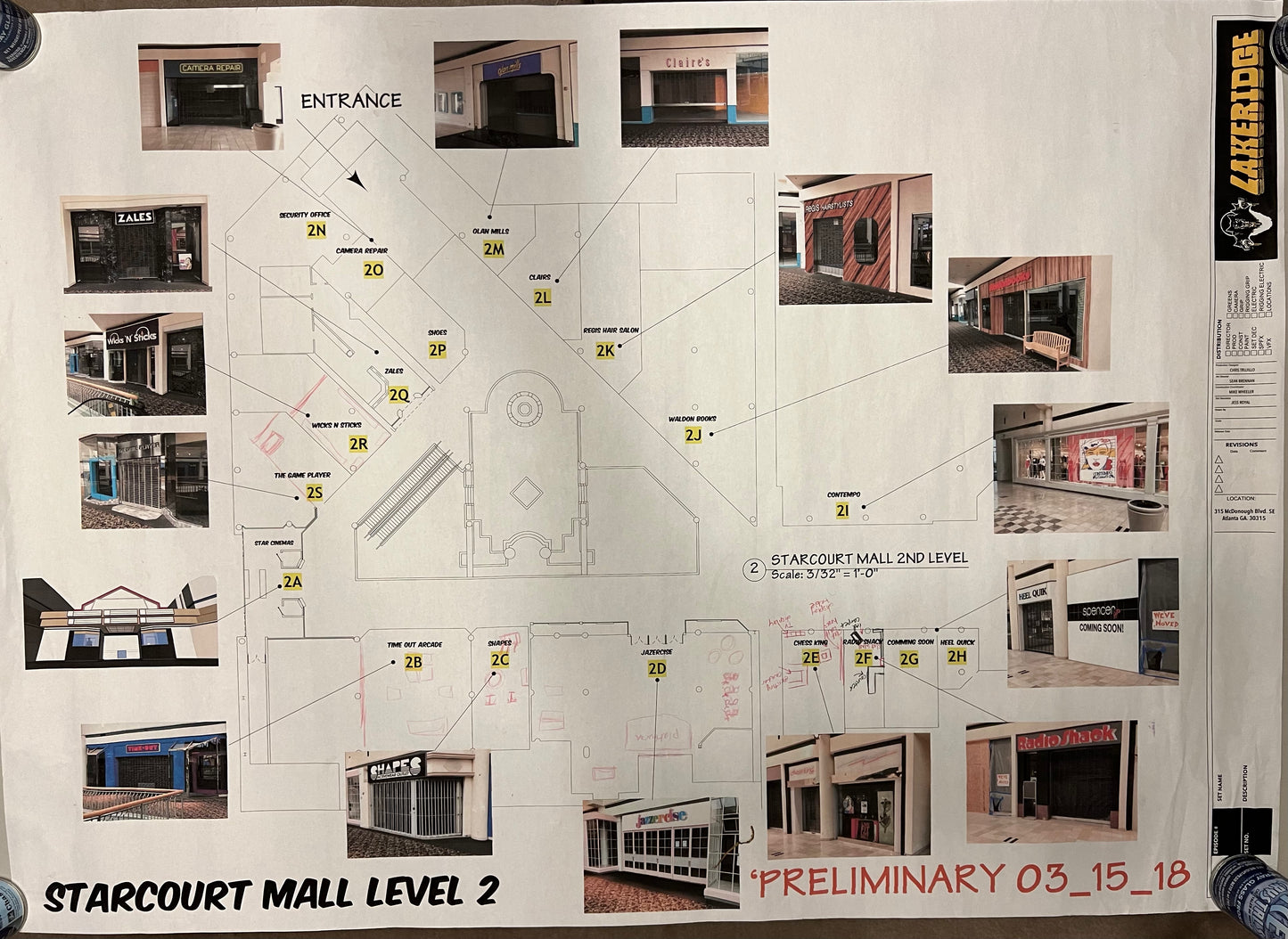 Blueprint for Starcourt Mall Level 2 Stranger Things Movie Prop Y'allywood Props