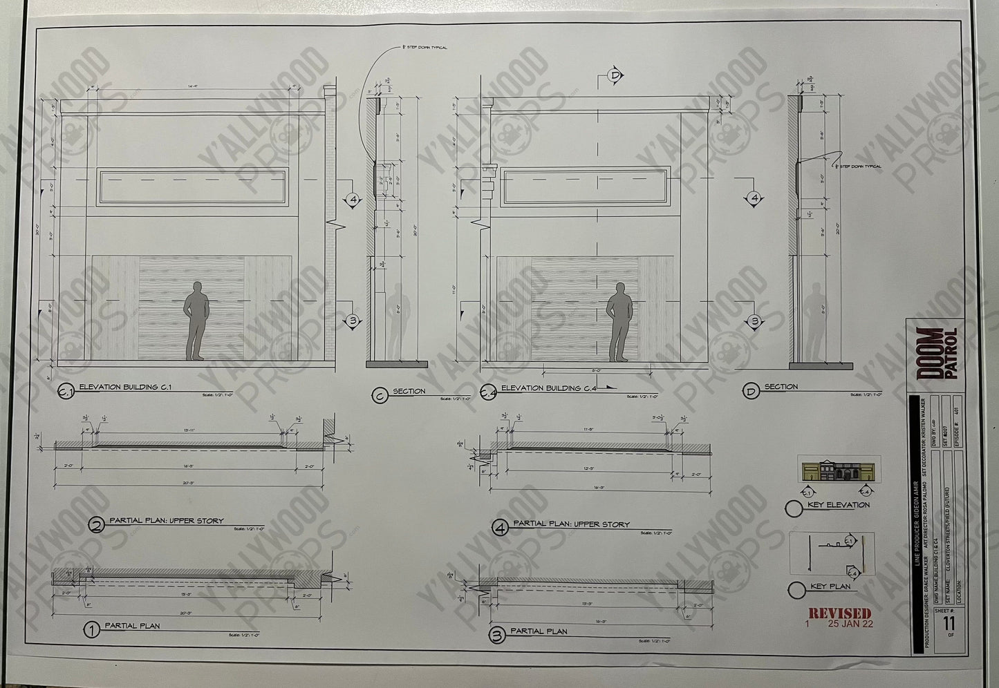 Future Cloverton Blueprints S4 Doom Patrol Movie Prop Y'allywood Props Building C1 & C4
