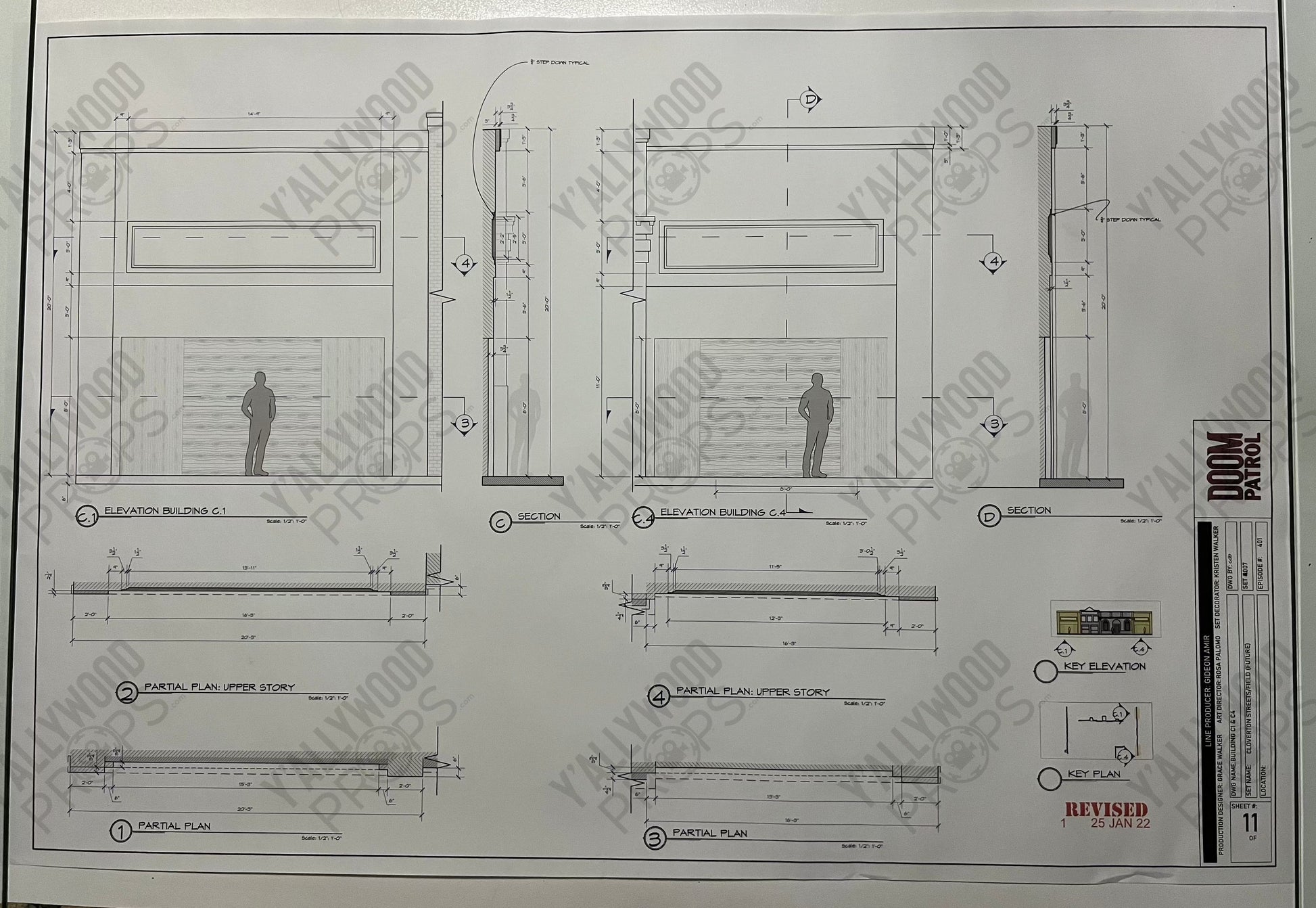 Future Cloverton Blueprints S4 Doom Patrol Movie Prop Y'allywood Props Building C1 & C4