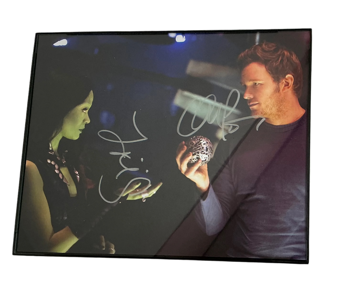 Chris Pratt & Zoe Saldana Signed 8x10 Guardians of the Galaxy Autograph Y'allywood Props
