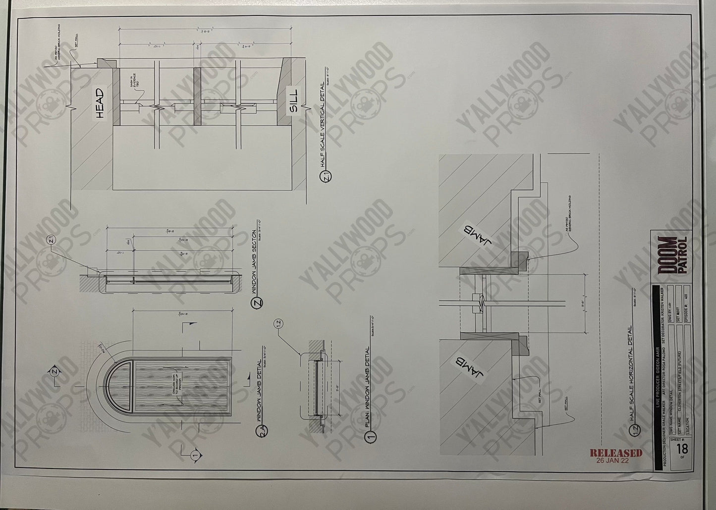 Future Cloverton Blueprints S4 Doom Patrol Movie Prop Y'allywood Props Window Detail