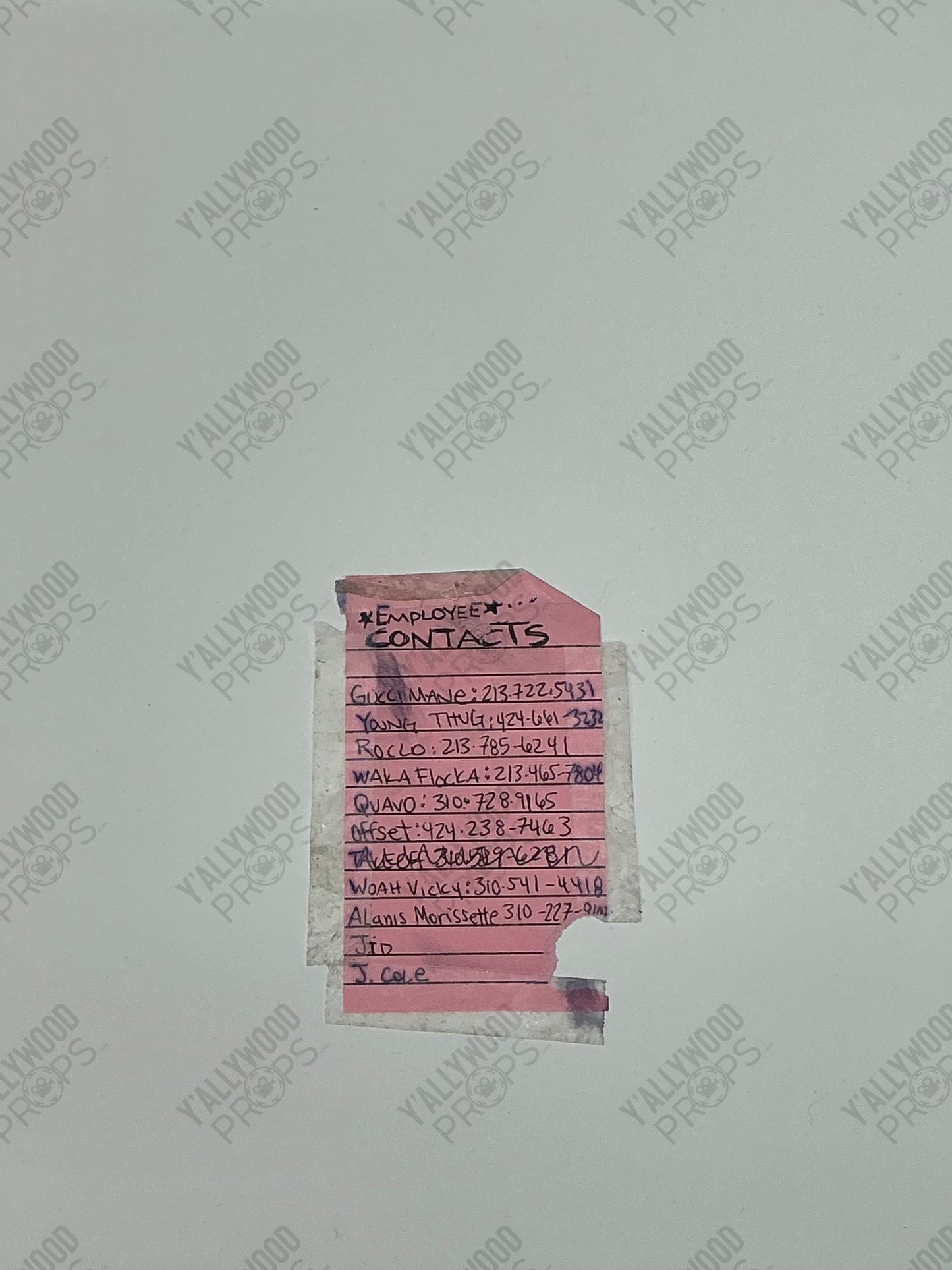 Delphi Gym Lists Creed III (2023) Movie Prop Y'allywood Props Employee Contacts 5x4"