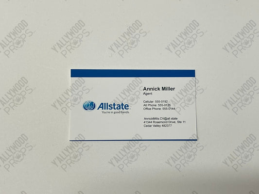 Business Cards The War with Grandpa (2020) Movie Prop Y'allywood Props Annick Miller Allstate