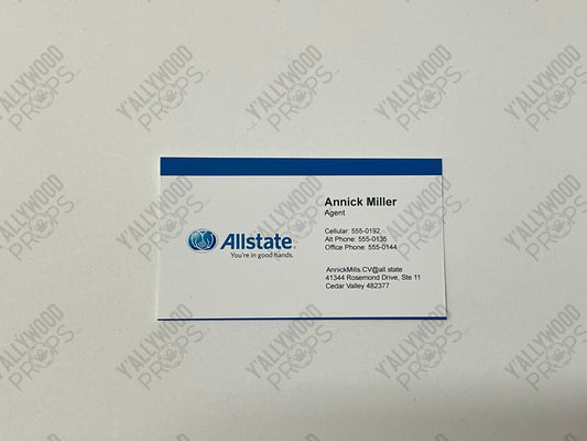 Business Cards The War with Grandpa (2020) Movie Prop Y'allywood Props Annick Miller Allstate