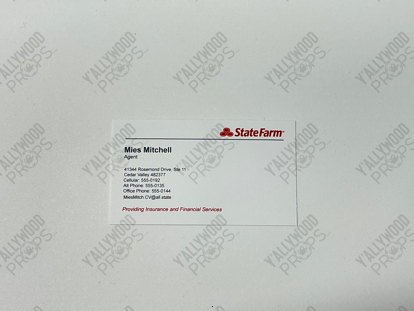 Business Cards The War with Grandpa (2020) Movie Prop Y'allywood Props Mies Mitchell Statefarm