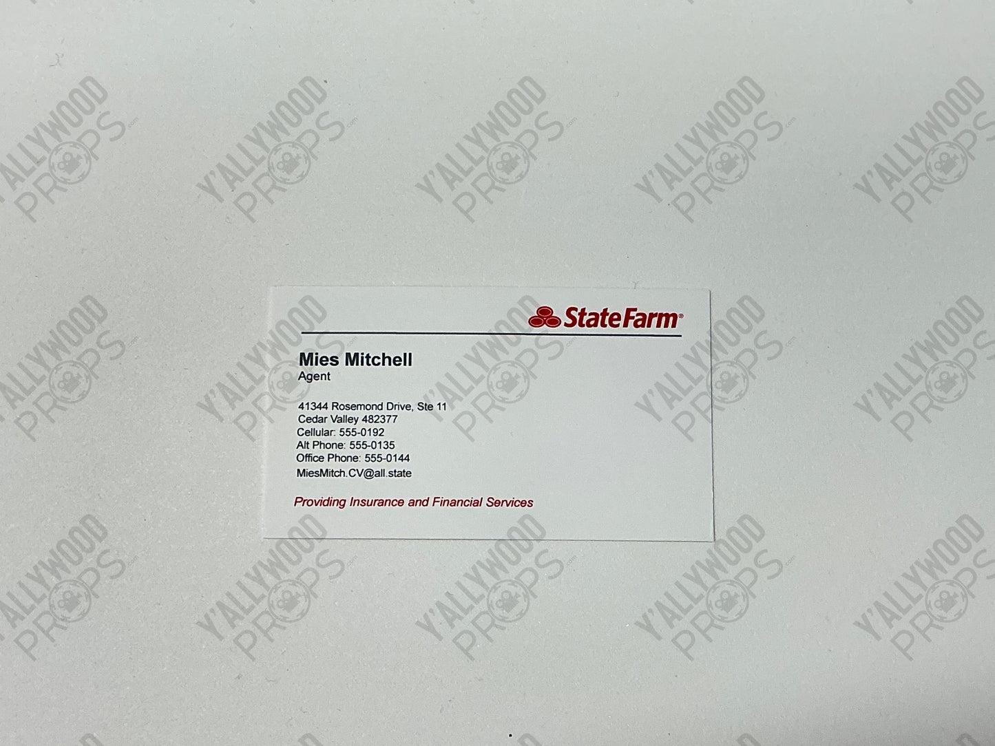 Business Cards The War with Grandpa (2020) Movie Prop Y'allywood Props Mies Mitchell Statefarm