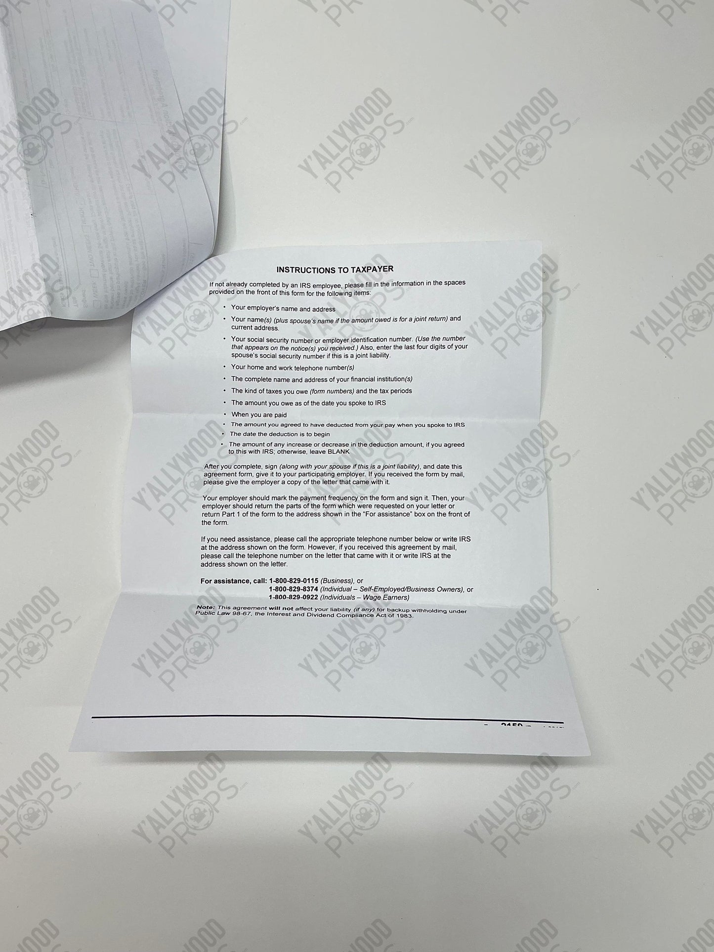 Barry Seal's Letter from IRS American Made (2017) Movie Prop Y'allywood Props