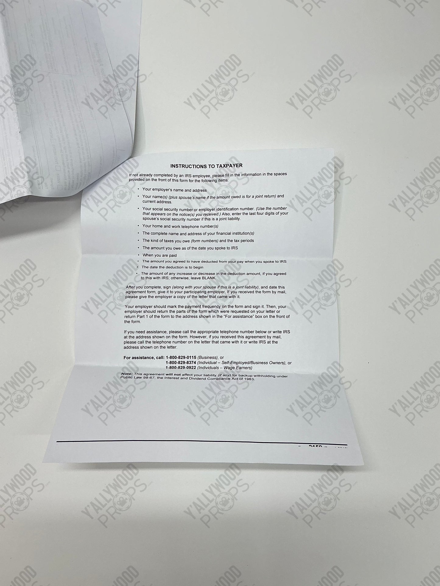 Barry Seal's Letter from IRS American Made (2017) Movie Prop Y'allywood Props