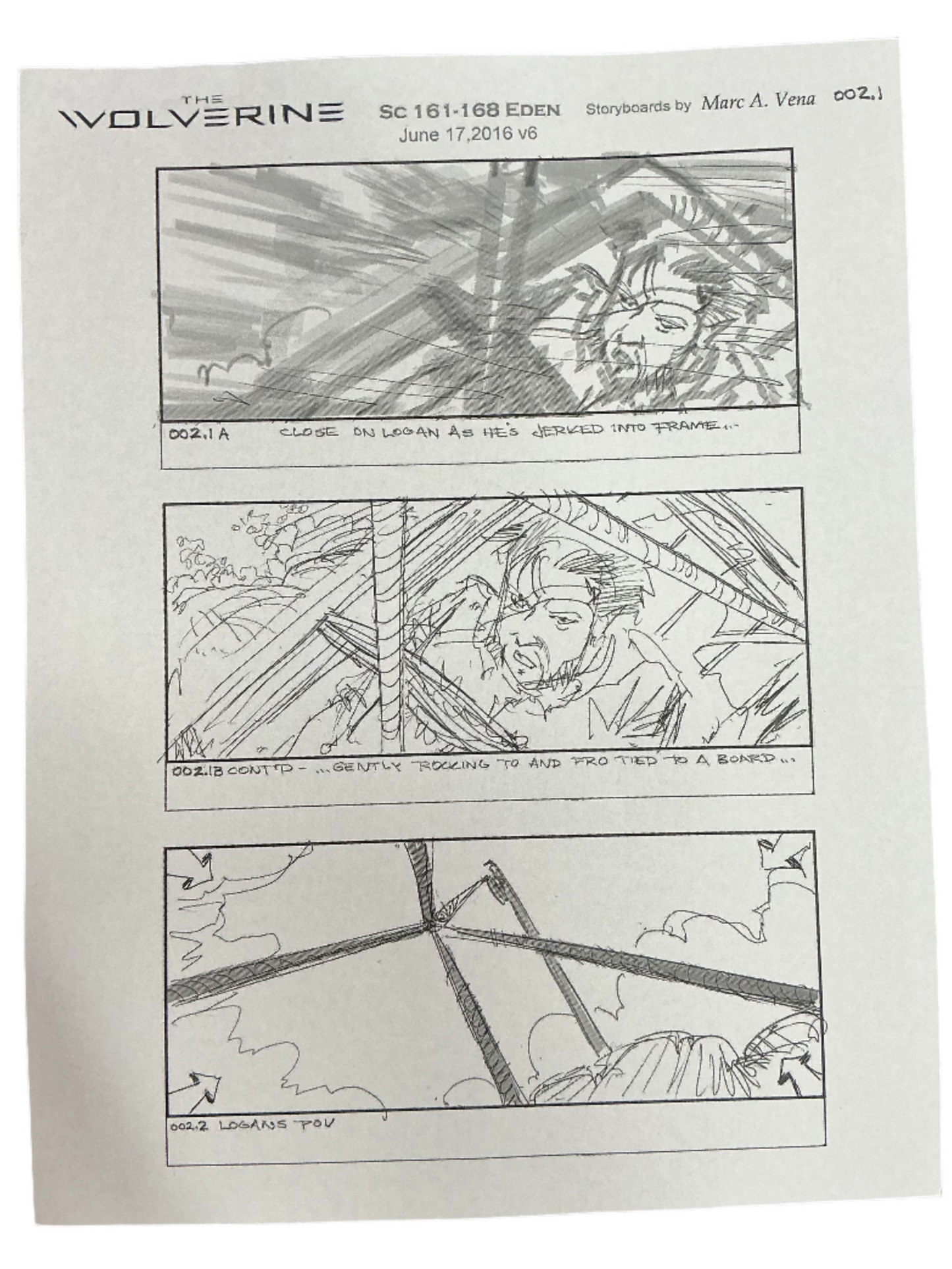 Storyboards Eden Scene 161-168 Logan (2017)