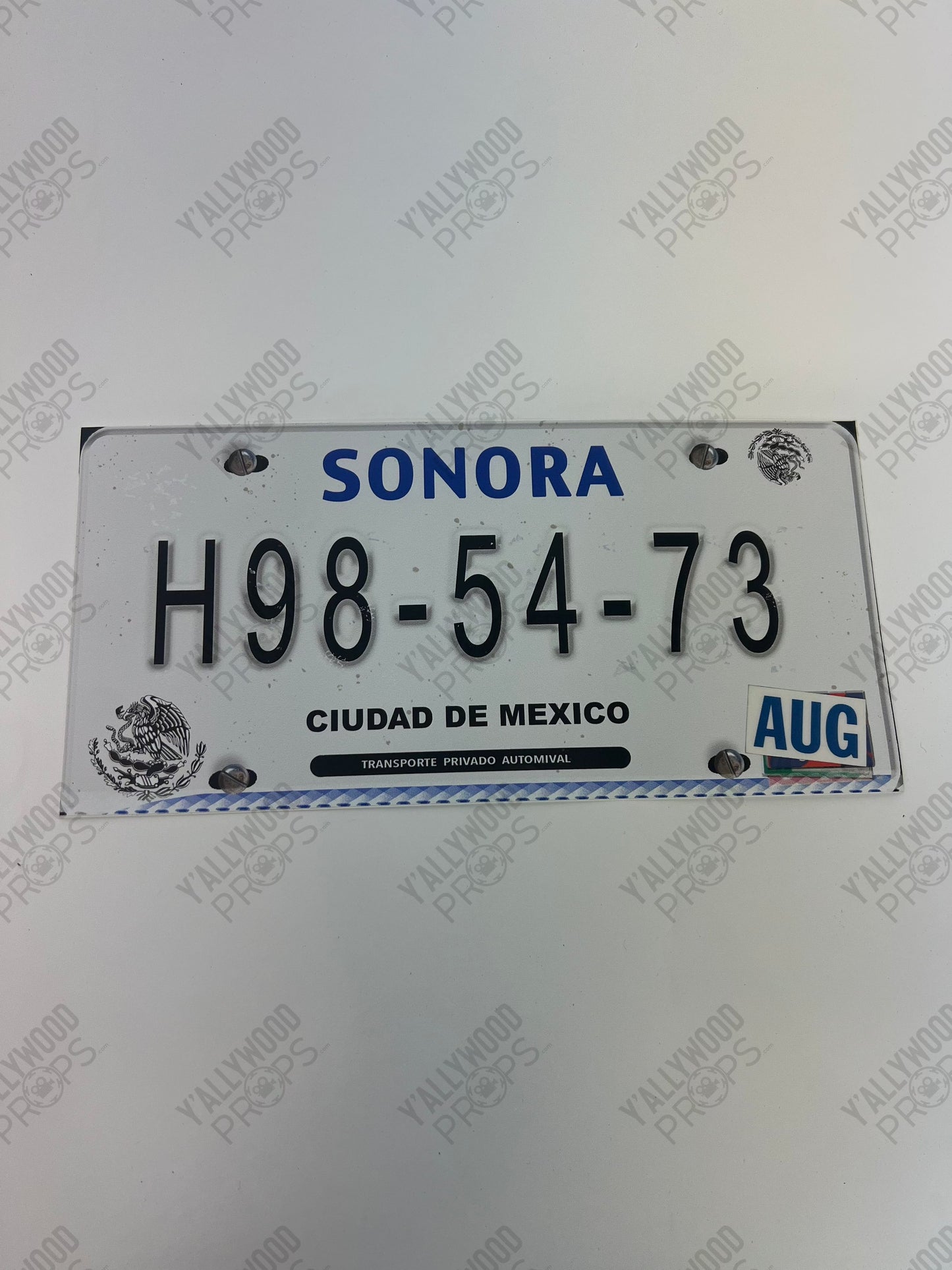 Mexican Car’s License Plate S5E1 Cobra Kai Movie Prop Y'allywood Props H98-54-73 AUG Sticker Only, No Plate