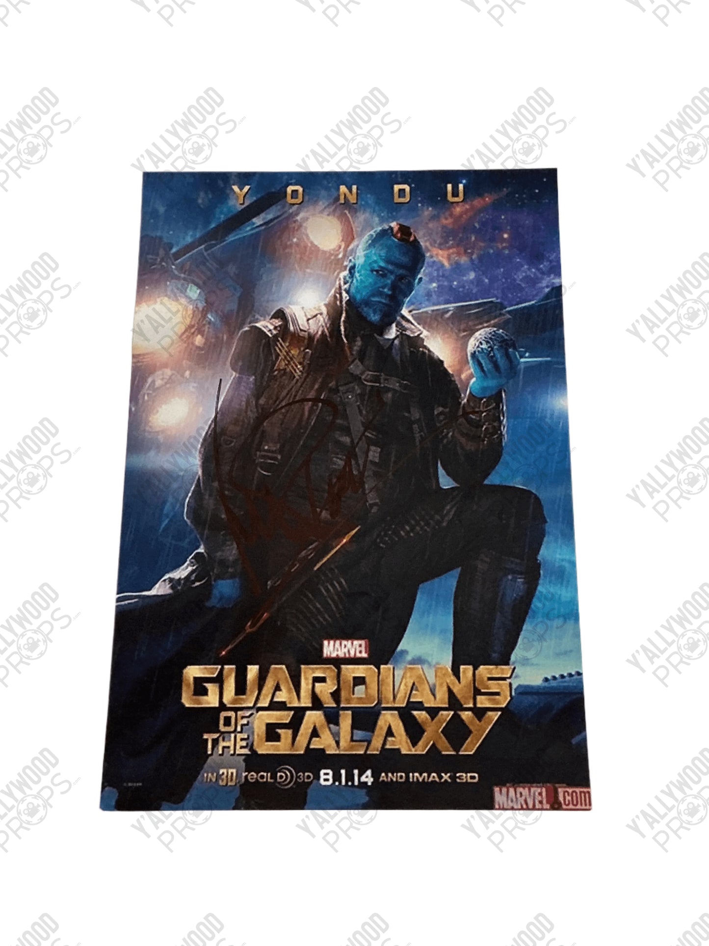 Michael Rooker Yondu Signed 8x12" Guardians of the Galaxy Movie Prop Y'allywood Props