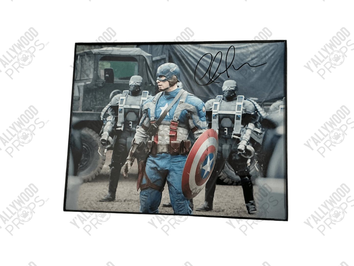 Chris Evans Signed Captain America 8x10" Autograph Y'allywood Props