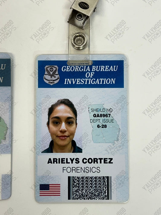 ID Badges The Outsider Movie Prop Y'allywood Props Arielys Cortez