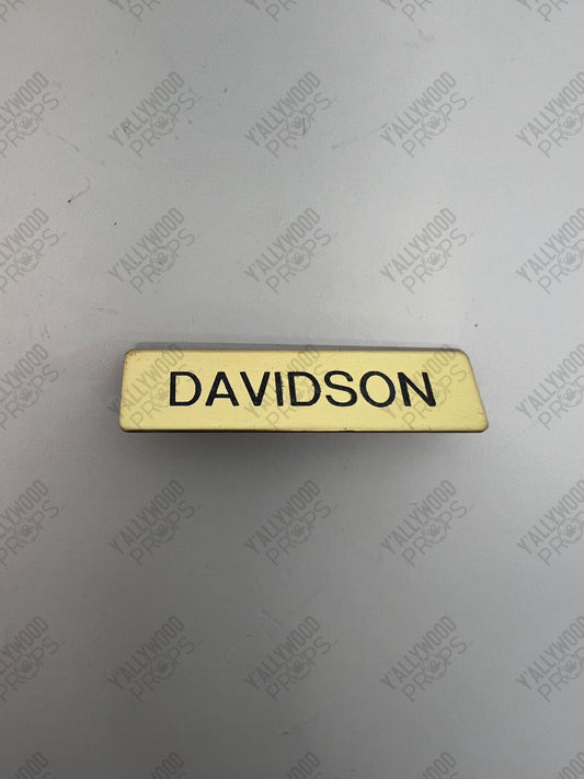 Name Badges from Stephen King's The Outsider Movie Prop Y'allywood Props Davidson Pin Back