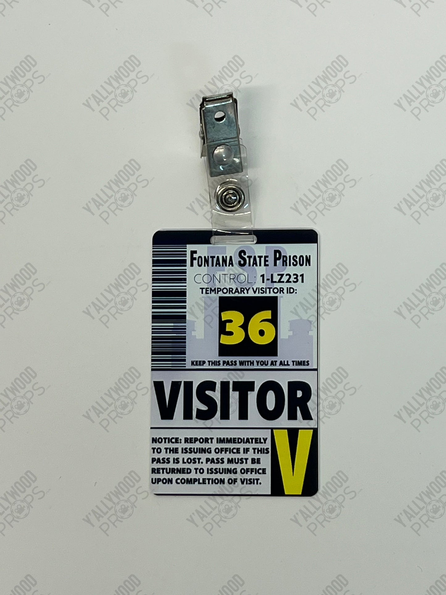 Daniel's Prison Visitor's Badge S3E2 Cobra Kai Movie Prop Y'allywood Props