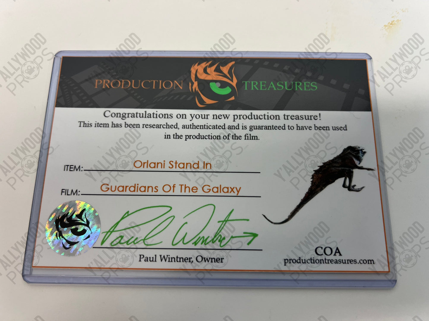 Orlani Production Used Stand-in Guardians of the Galaxy (2014) Movie Prop Y'allywood Props
