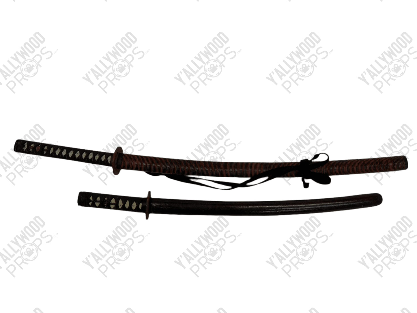 Daisho Set Katana & Wakizashi Dark Red Swords 47 Ronin (2013) Movie Prop Y'allywood Props