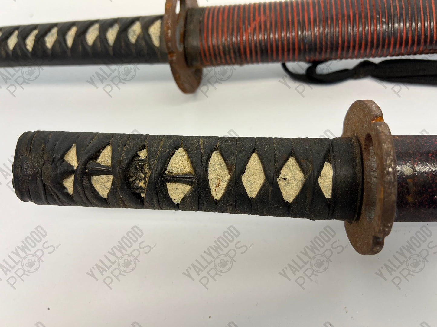 Daisho Set Katana & Wakizashi Dark Red Swords 47 Ronin (2013) Movie Prop Y'allywood Props