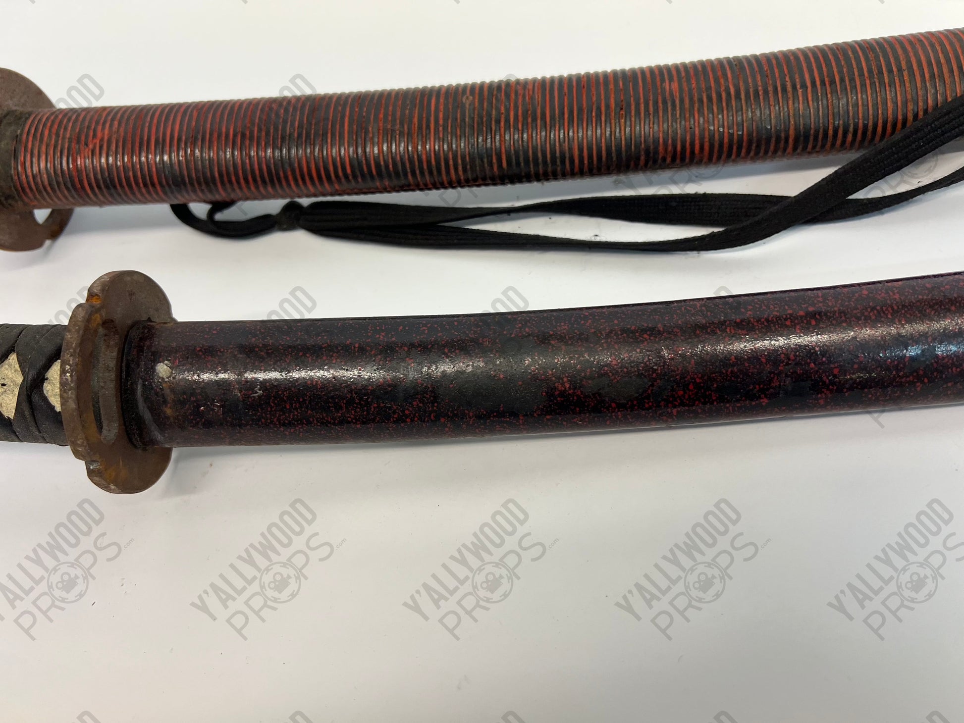 Daisho Set Katana & Wakizashi Dark Red Swords 47 Ronin (2013) Movie Prop Y'allywood Props