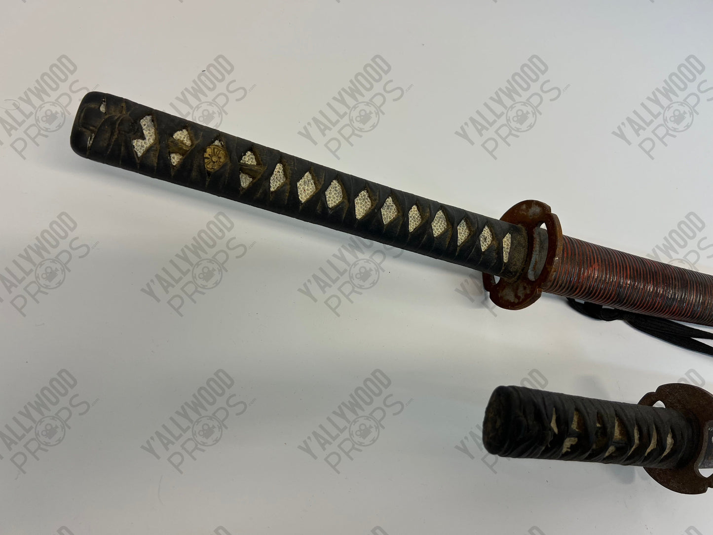 Daisho Set Katana & Wakizashi Dark Red Swords 47 Ronin (2013) Movie Prop Y'allywood Props