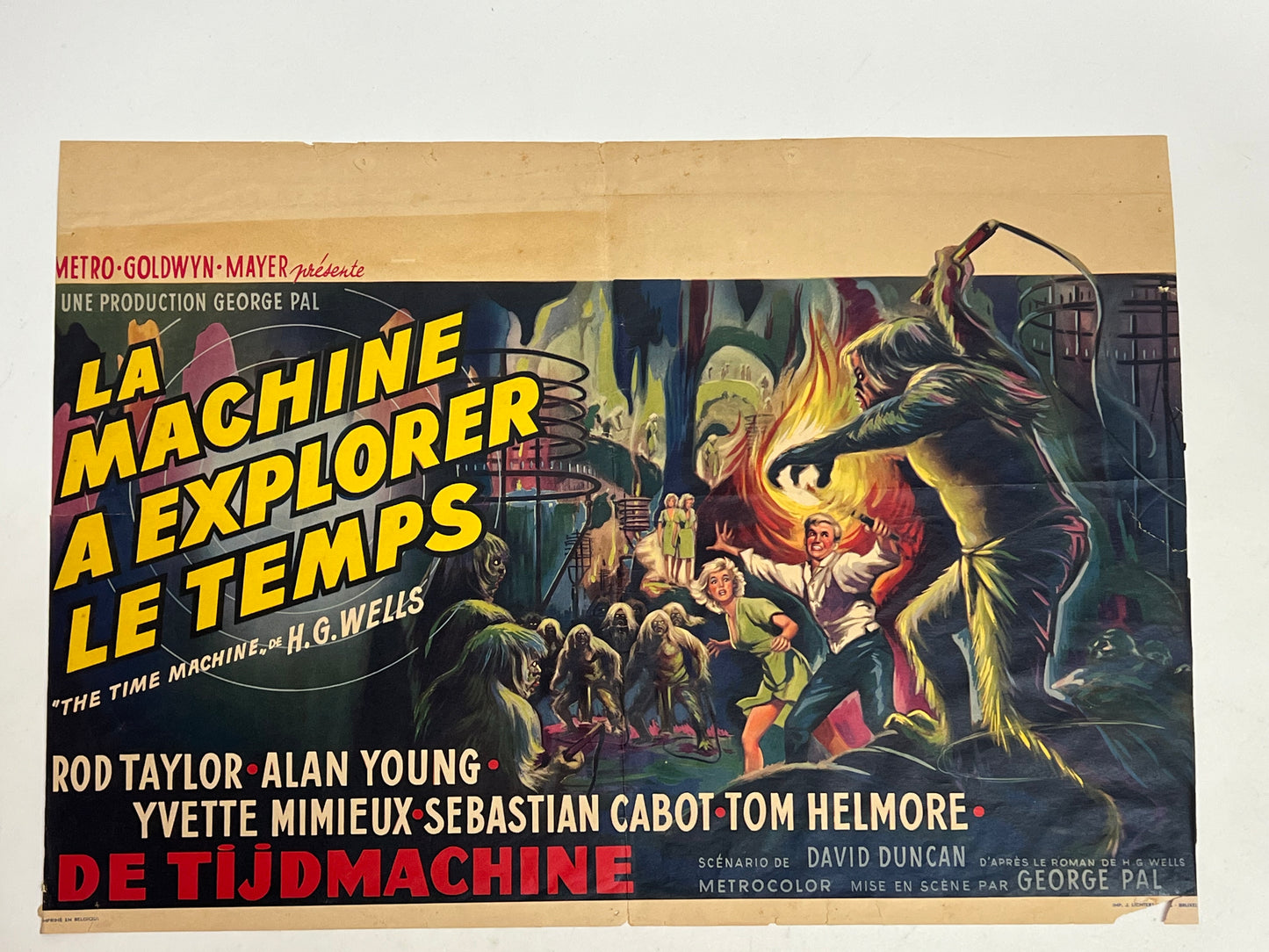 H.G. Wells The Time Machine Movie Poster French (1960) Memorabilia Y'allywood Props