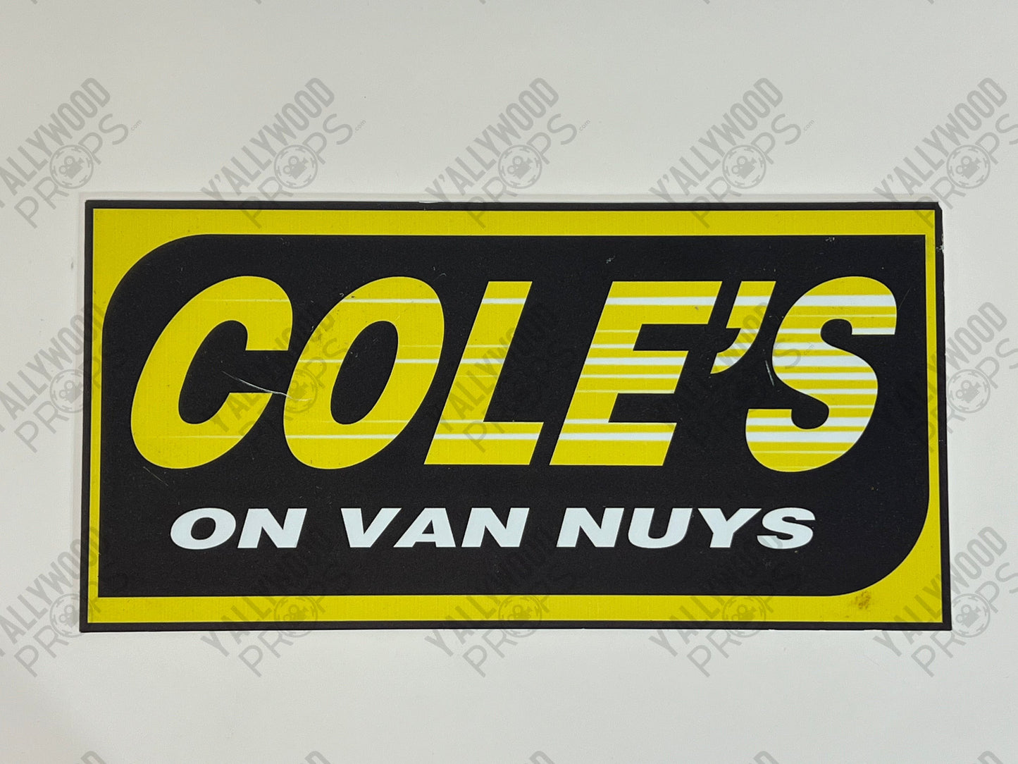 Cole's On Van Nuys License Plate Cobra Kai Movie Prop Y'allywood Props