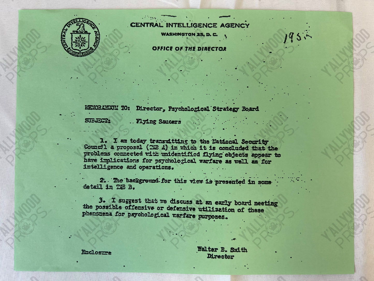 CIA UFO Document American Made (2017) Movie Prop Y'allywood Props