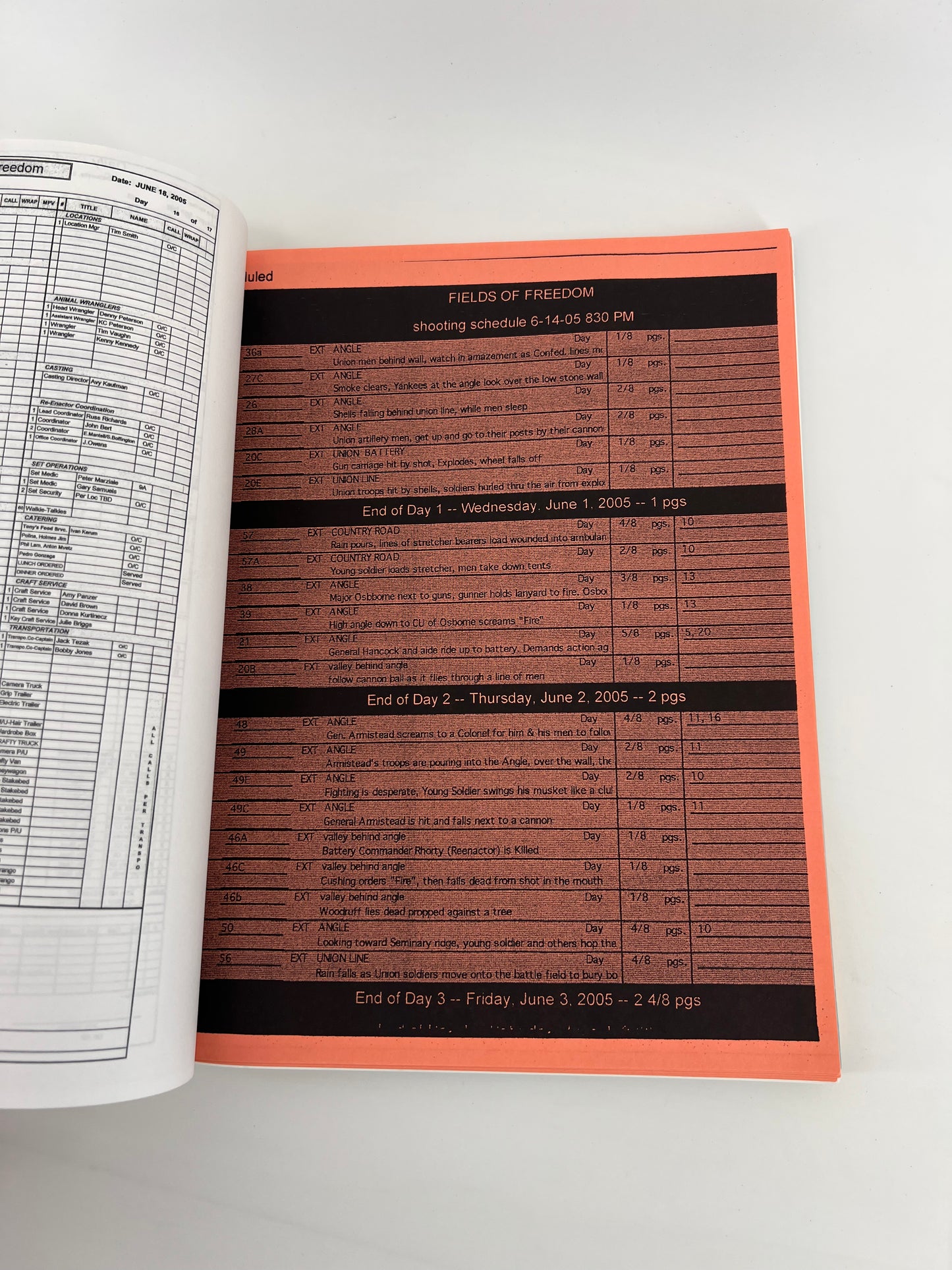 Fields of Freedom (2006) Production Used Script/Screenplay Film Memorabilia Y'allywood Props