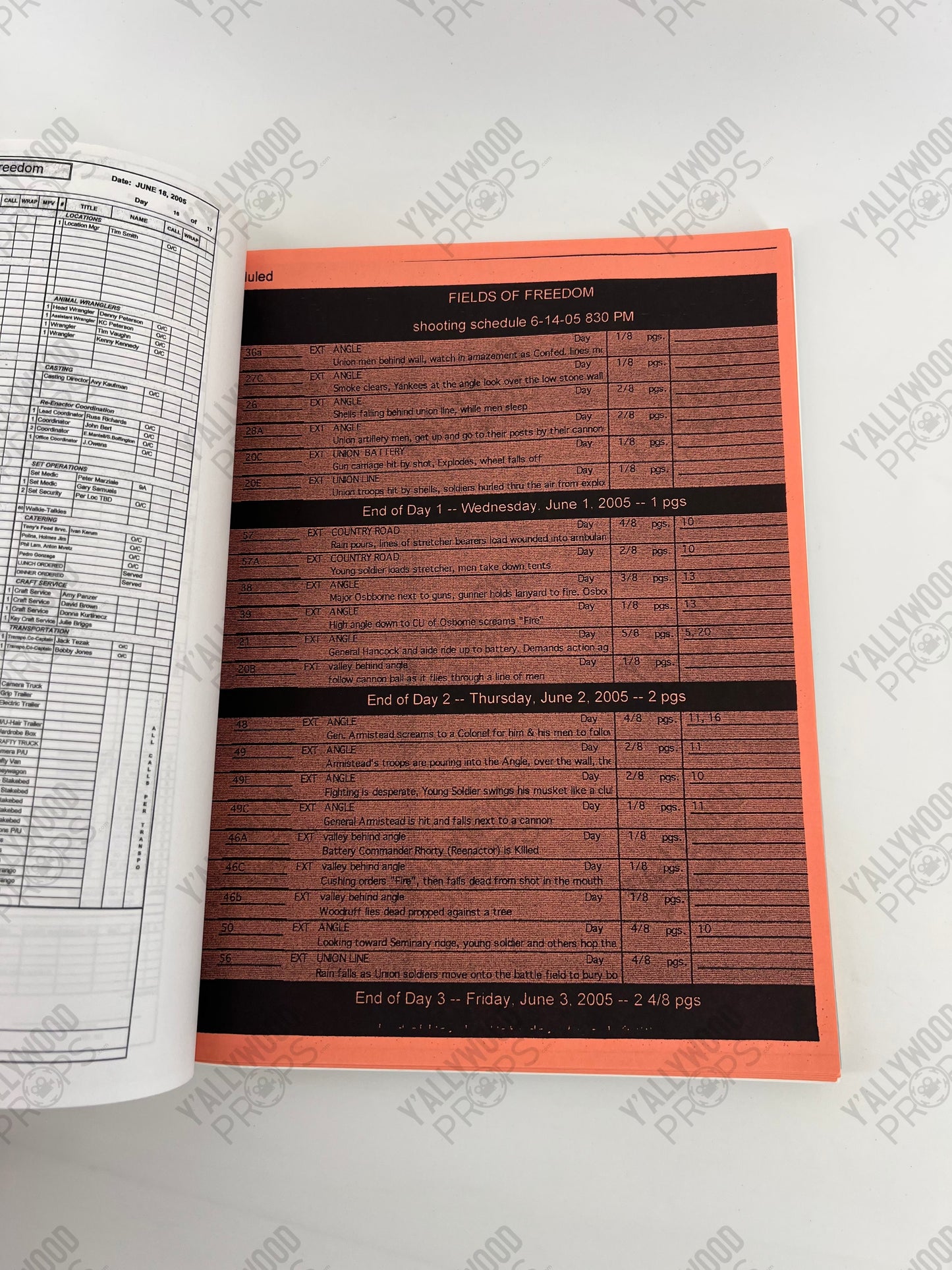 Fields of Freedom (2006) Production Used Script/Screenplay Film Memorabilia Y'allywood Props