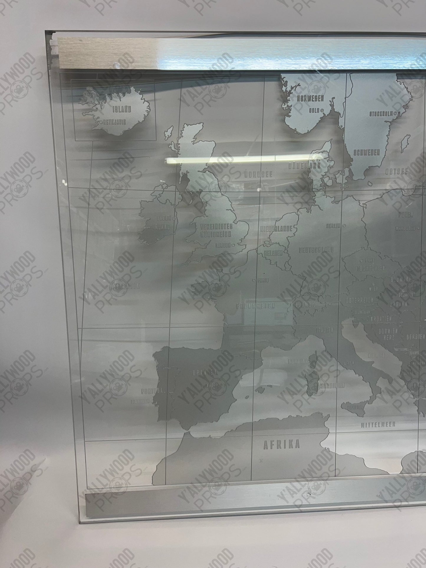 Acrylic World Map from Captain America: Civil War Movie Prop Y'allywood Props