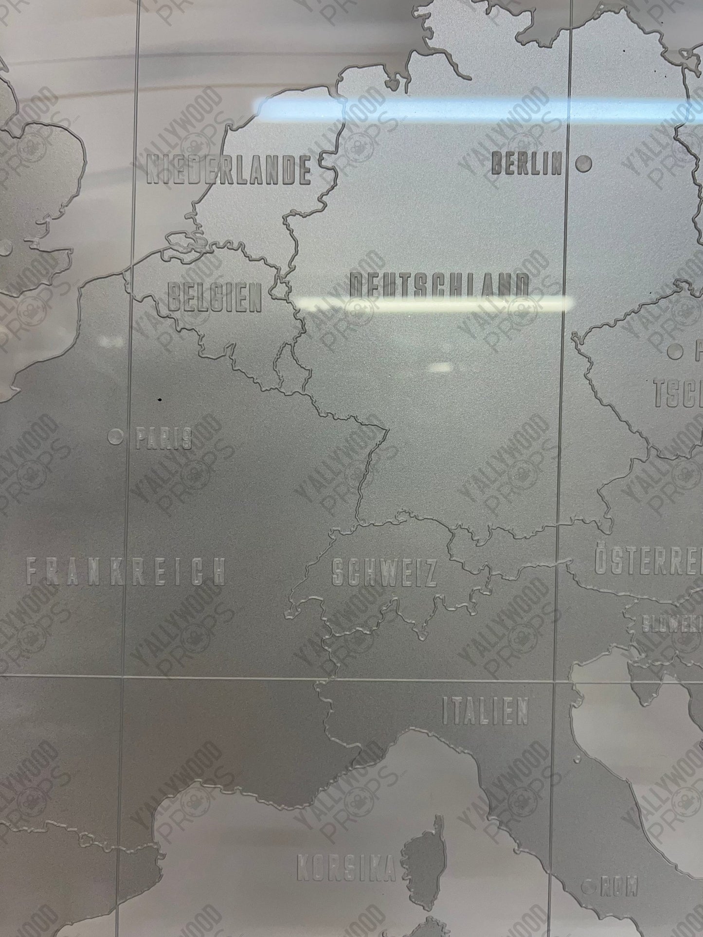 Acrylic World Map from Captain America: Civil War Movie Prop Y'allywood Props
