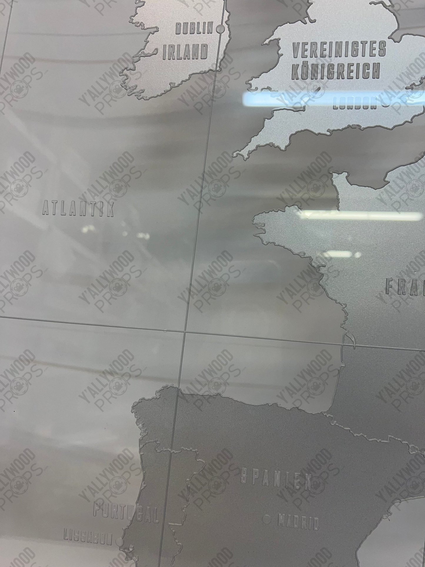 Acrylic World Map from Captain America: Civil War Movie Prop Atlanta Brick Co
