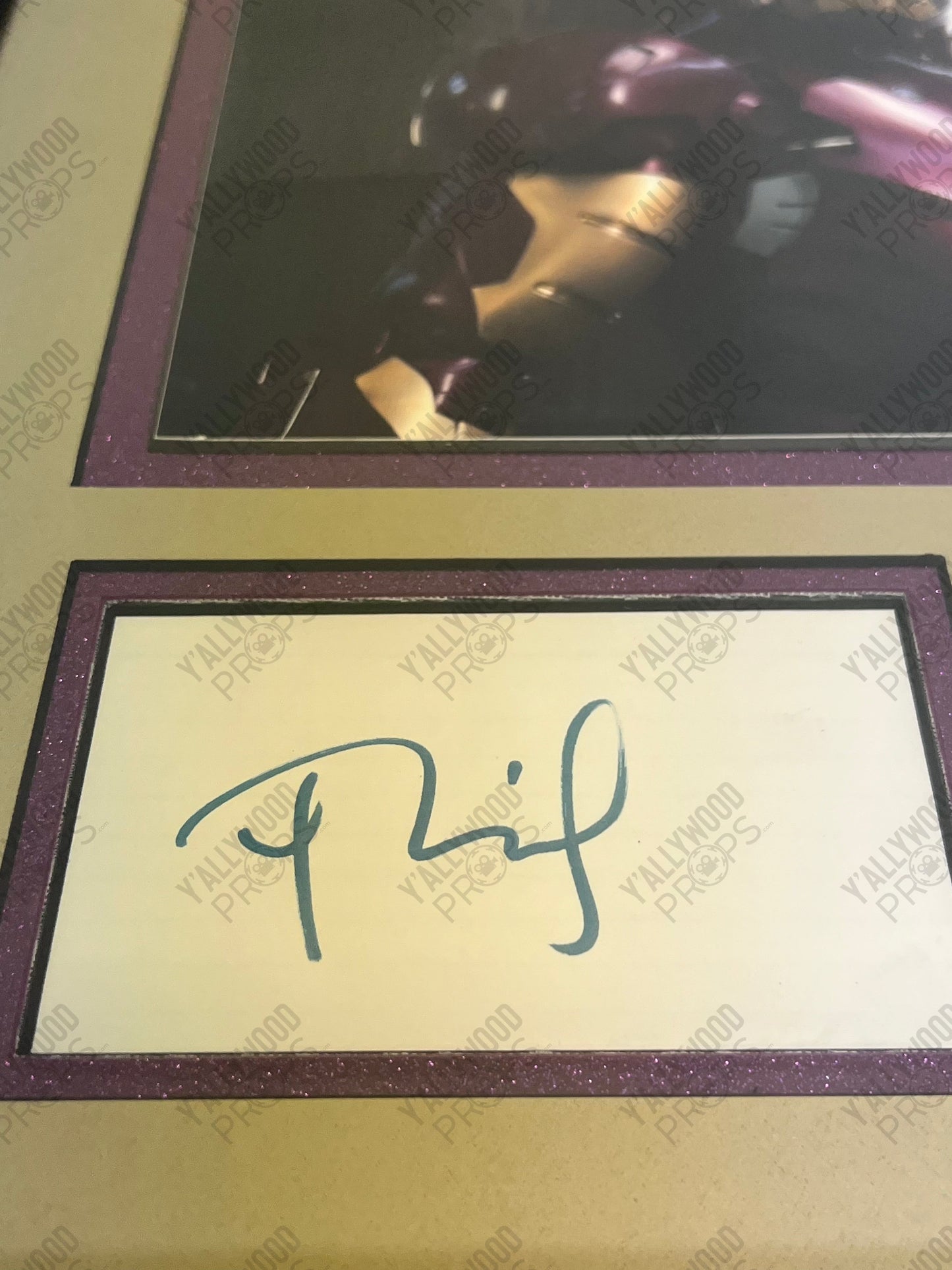Robert Downey Jr Autograph Display, Iron Man Autograph Y'allywood Props