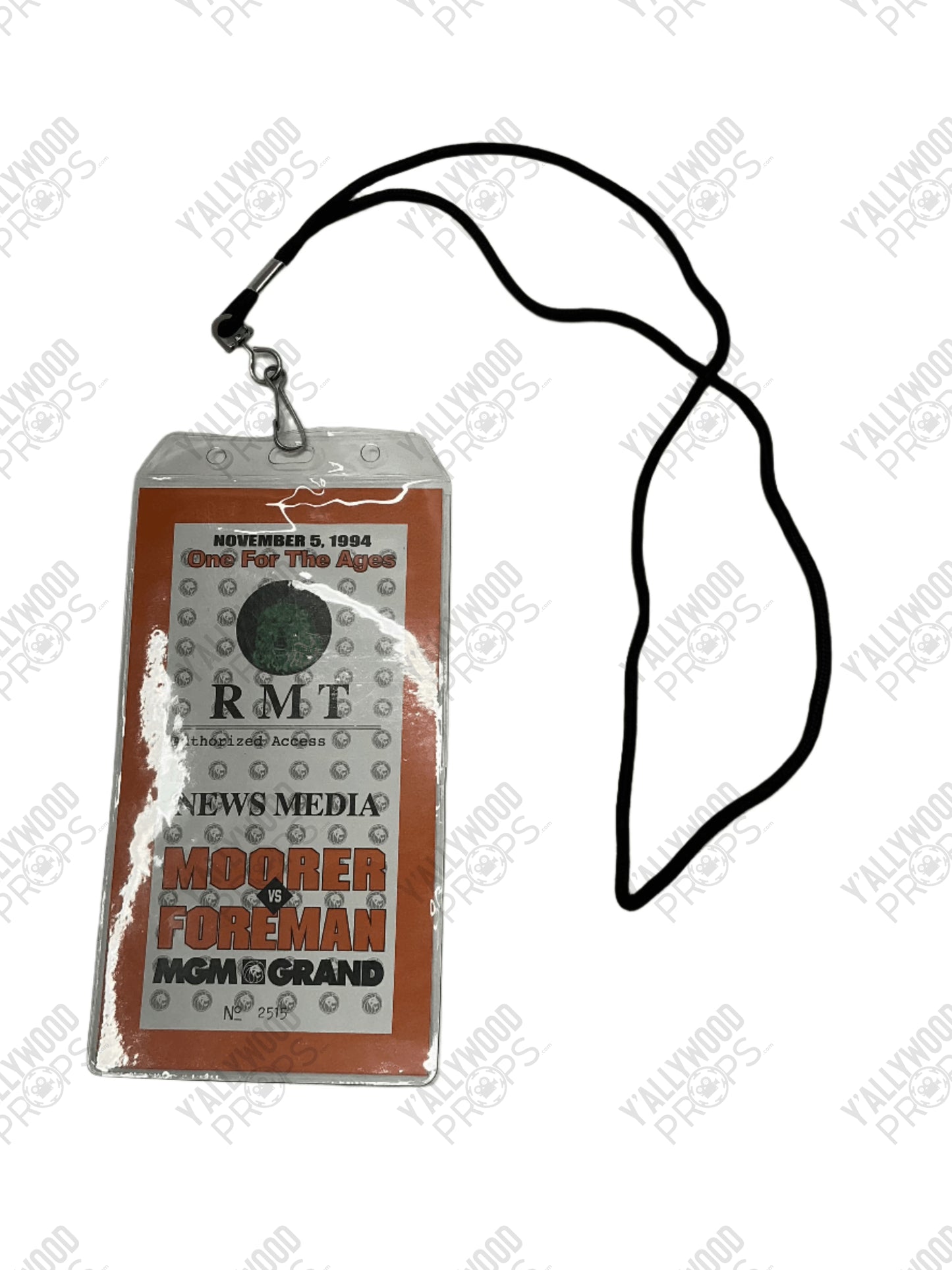 Moorer vs Foreman Passes & Lanyards Big George Foreman (2023) Movie Prop Y'allywood Props Black Lanyard