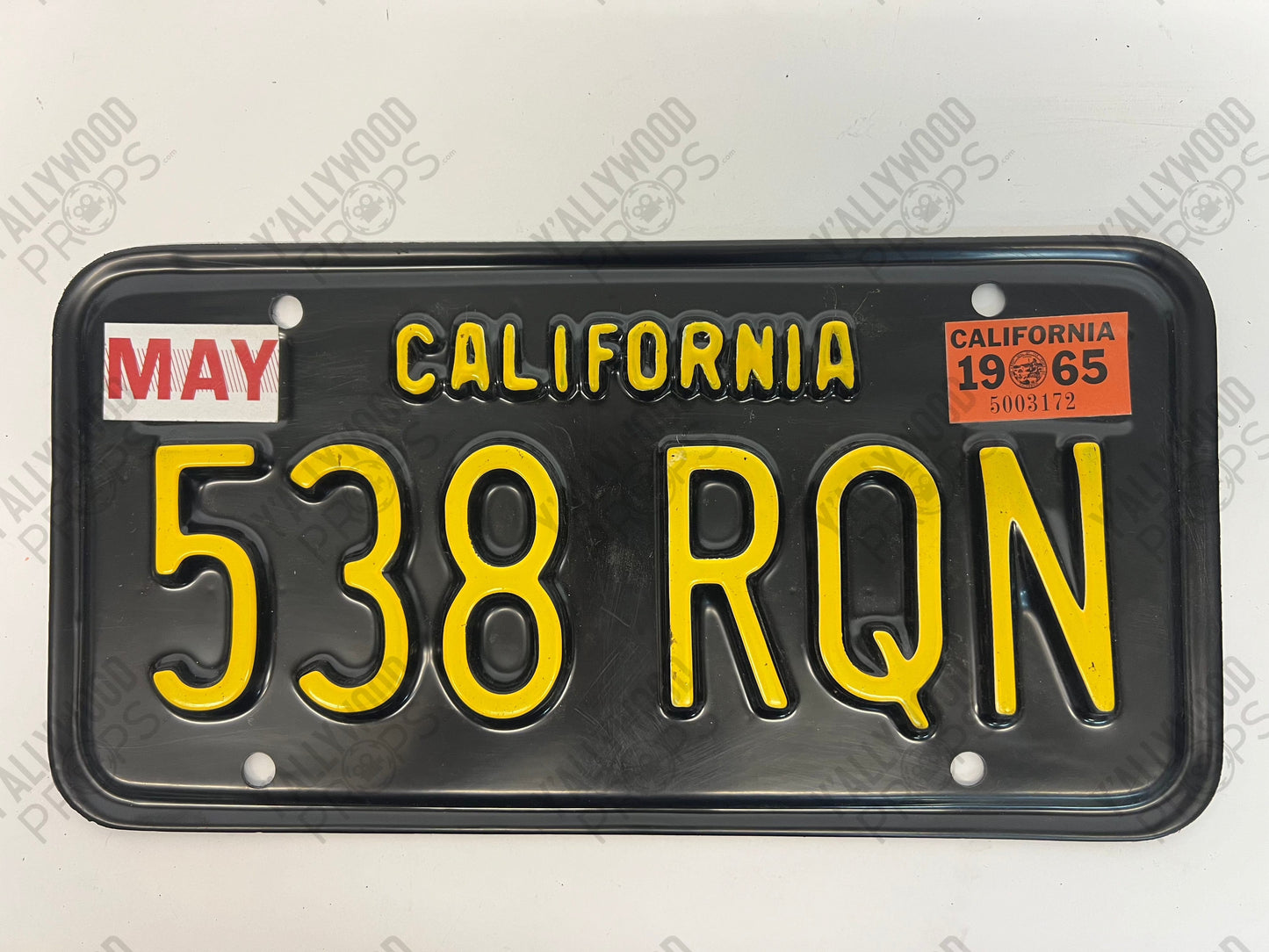 1965 License Plates Kreese Flashback S3E2 Cobra Kai Movie Prop Y'allywood Props 538 RQN Back On Screen