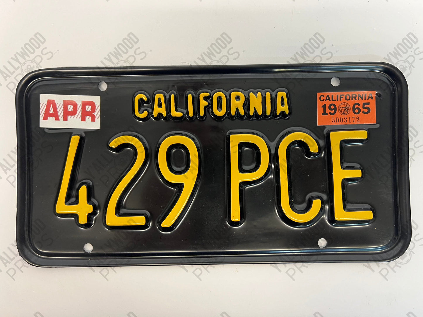 1965 License Plates Kreese Flashback S3E2 Cobra Kai Movie Prop Y'allywood Props 429 PCE Back