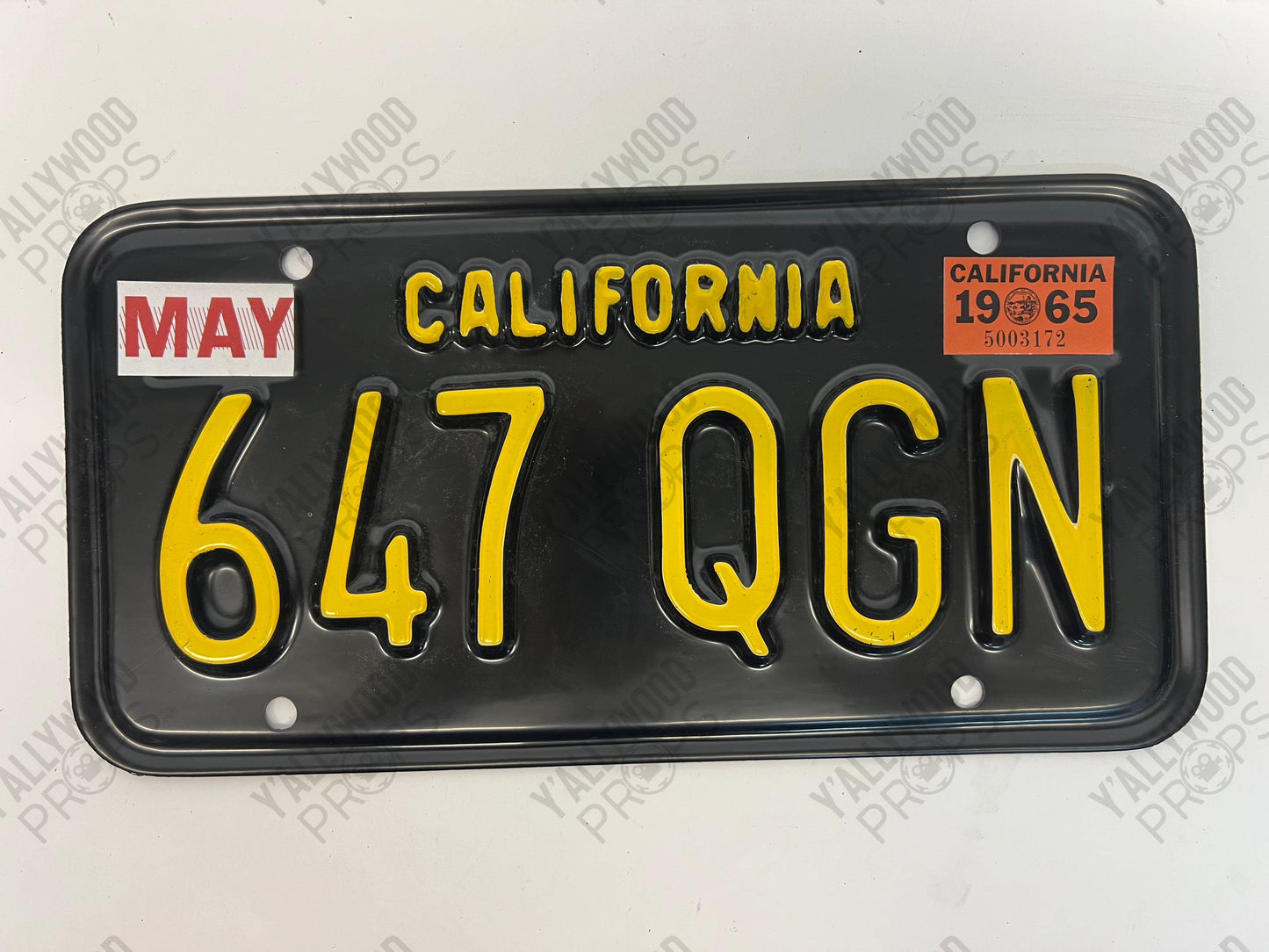 1965 License Plates Kreese Flashback S3E2 Cobra Kai Movie Prop Y'allywood Props 647 QGN Back