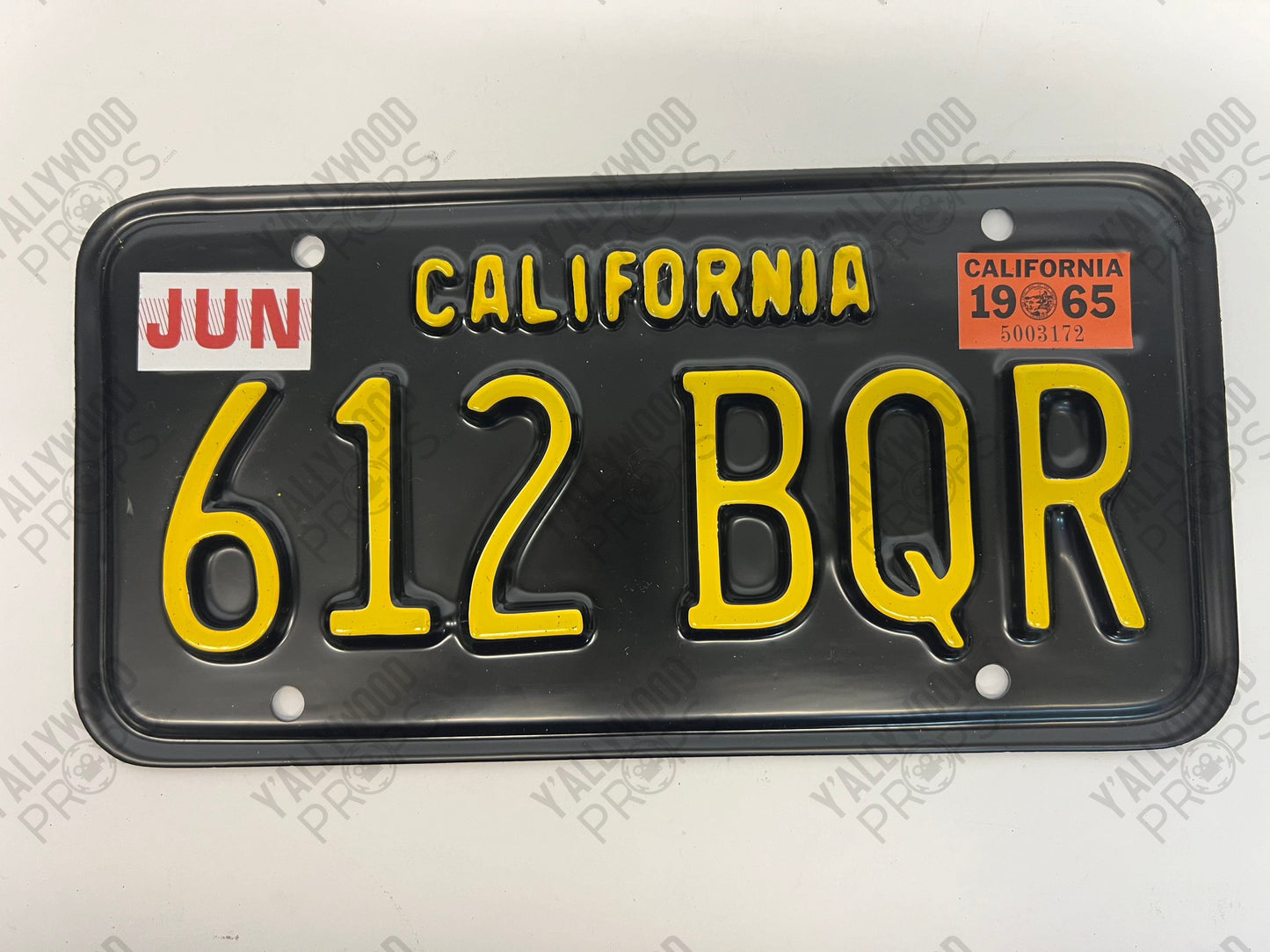 1965 License Plates Kreese Flashback S3E2 Cobra Kai Movie Prop Y'allywood Props 612 BQR Back