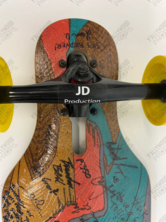 Insatiable Season 1 Crew Autographed Skateboard Autograph Y'allywood Props