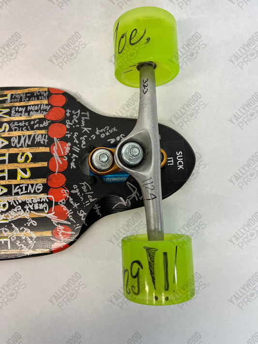 Insatiable Season 2 Cast & Crew Autographed Skateboard Autograph Y'allywood Props