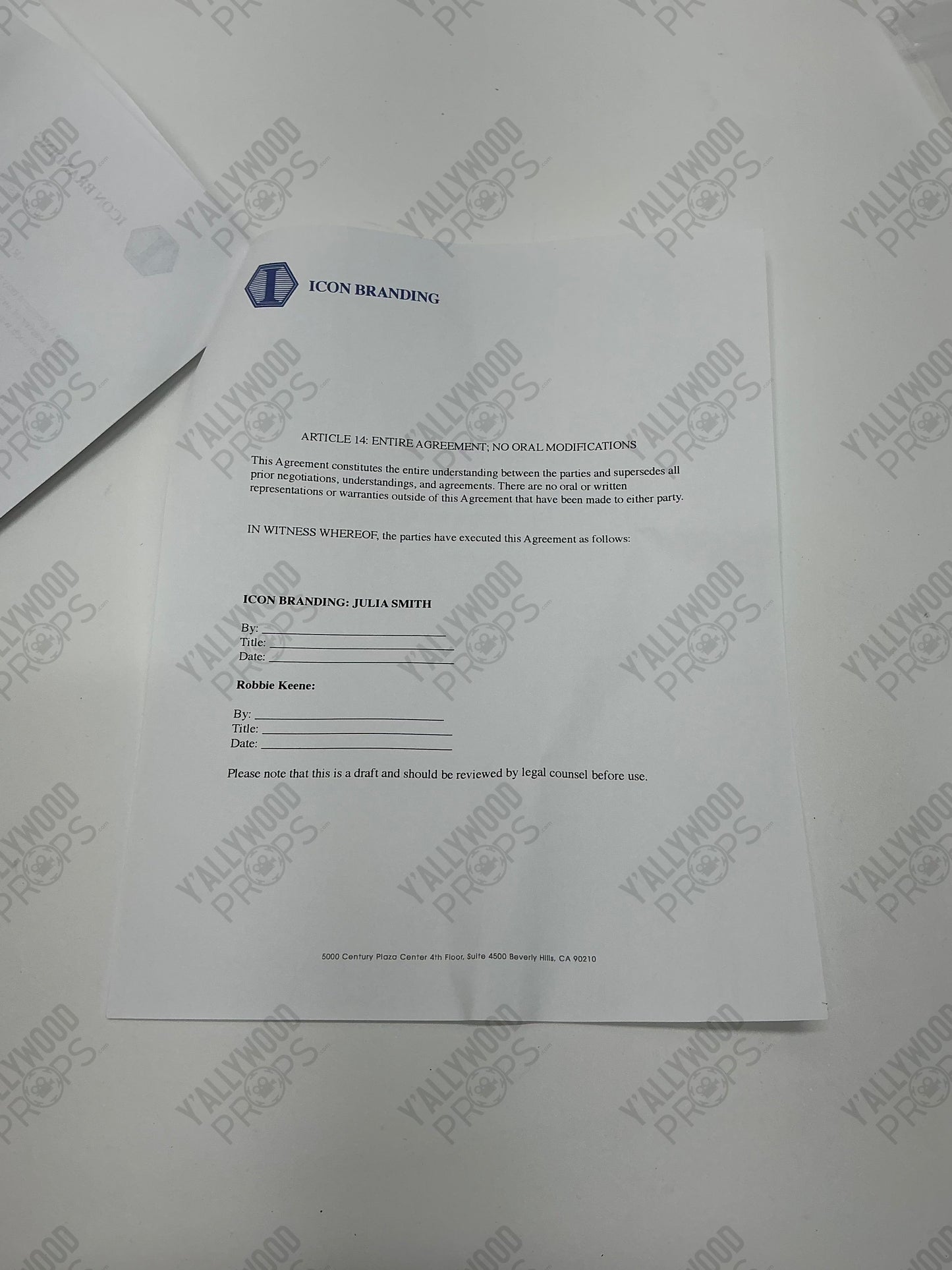 Robby’s Icon Branding Deal S6E15 Cobra Kai Movie Prop Y'allywood Props