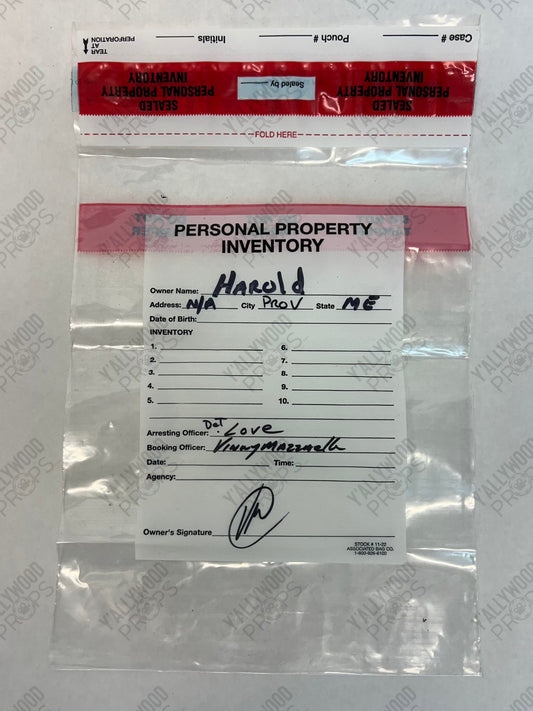 Evidence Bag Harold and the Purple Crayon Memorabilia Y'allywood Props Booking Officer Vinny M.