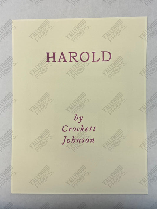 New Harold Book from Last Scene Harold and the Purple Crayon Memorabilia Y'allywood Props Cover Variant Smaller Font